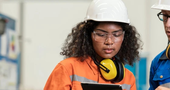 Two engineers working together