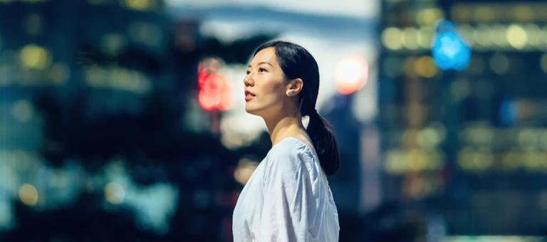 Woman in city